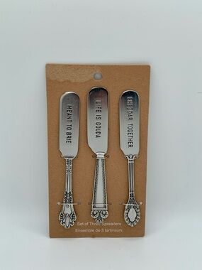 Mud Pie Stamped Cheese Spreader Set Featuring Vintage-Style Handles